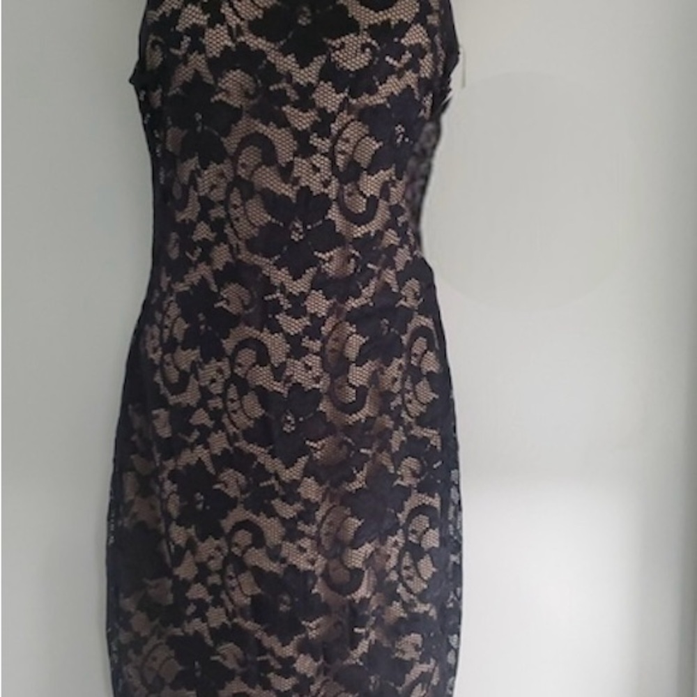 Emerald Sundae Black and Cream Lace Midi Dress